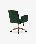 DUHOME velvet task chair with wheels dark green high quality