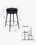 24"/30" Houston Round Bar Stools Set of 2