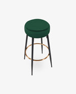 DUHOME round padded bar stools dark green details