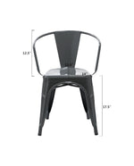 18" Charlotte Stackable Steel Dining Chairs Set of 4