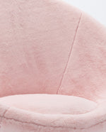 DUHOME San Antonio furry accent chair salmon pink details