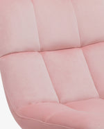 square tufted chair with comfy velvet material