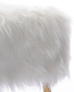 DUHOME fur ottoman bench white high quality