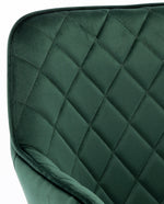 DUHOME dark green velvet accent chair details