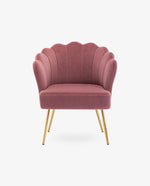 DUHOME Sacramento scalloped accent chair pink front view