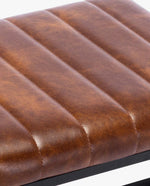 Macon Channel-Tufted Faux Leather X Bench