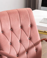 Pink Home Office Chair with Rhinestone Decorated Back