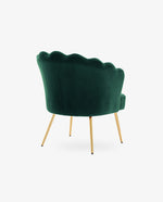 DUHOME Sacramento scalloped barrel chair green back veiw