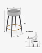 24"/30" Houston Round Bar Stools Set of 2