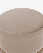 DUHOME blue velvet ottoman round