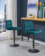 DUHOME velvet counter stools set of 2 Atrovirens