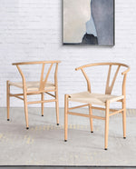 Estes Park Scandi-Style Wishbone Metal Chairs Set of 2