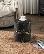 DUHOME shoe ottoman round black