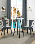 18" Charlotte Stackable Steel Dining Chairs Set of 4