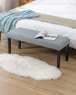 Oakland Faux Linen Upholstered Bench