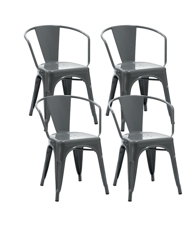 18" Charlotte Stackable Steel Dining Chairs Set of 4